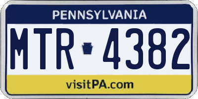 PA license plate MTR4382