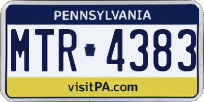 PA license plate MTR4383
