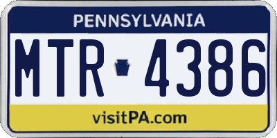 PA license plate MTR4386