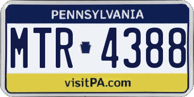 PA license plate MTR4388