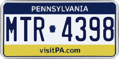 PA license plate MTR4398