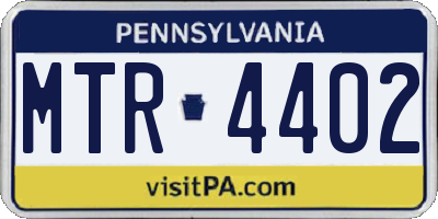 PA license plate MTR4402