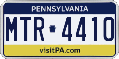 PA license plate MTR4410