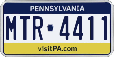 PA license plate MTR4411