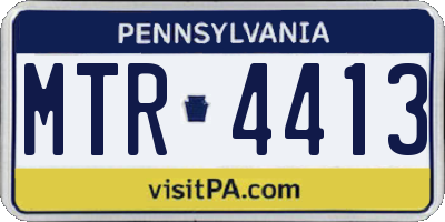 PA license plate MTR4413