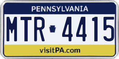 PA license plate MTR4415