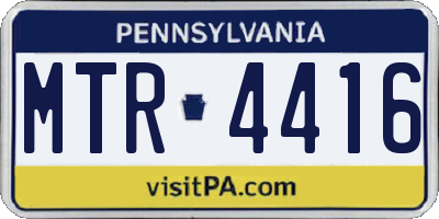 PA license plate MTR4416