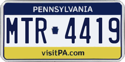 PA license plate MTR4419