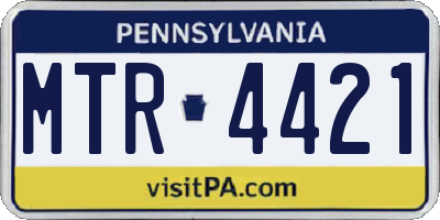 PA license plate MTR4421