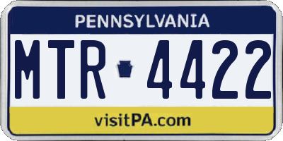 PA license plate MTR4422