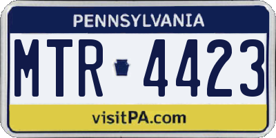 PA license plate MTR4423