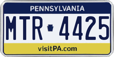 PA license plate MTR4425