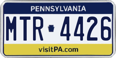 PA license plate MTR4426