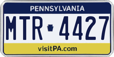 PA license plate MTR4427