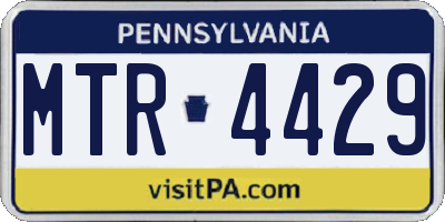 PA license plate MTR4429