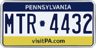 PA license plate MTR4432
