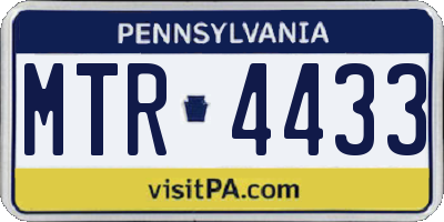 PA license plate MTR4433