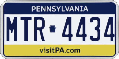PA license plate MTR4434
