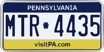 PA license plate MTR4435