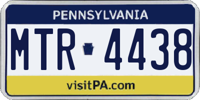 PA license plate MTR4438