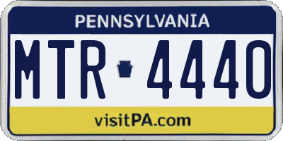 PA license plate MTR4440
