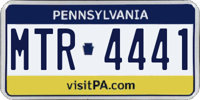 PA license plate MTR4441