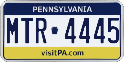 PA license plate MTR4445