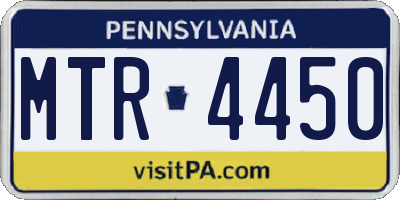 PA license plate MTR4450