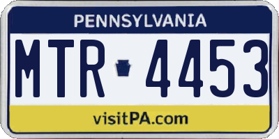 PA license plate MTR4453