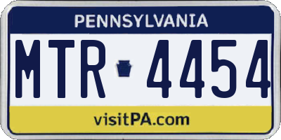 PA license plate MTR4454