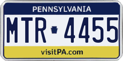 PA license plate MTR4455