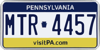 PA license plate MTR4457