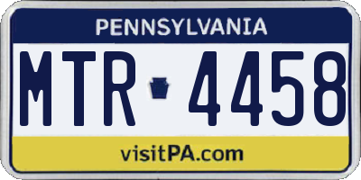 PA license plate MTR4458