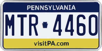 PA license plate MTR4460