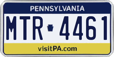 PA license plate MTR4461