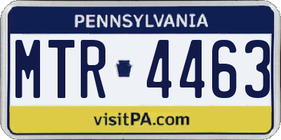 PA license plate MTR4463