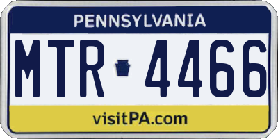 PA license plate MTR4466