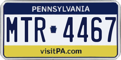 PA license plate MTR4467