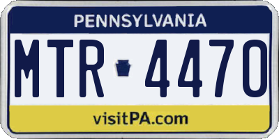 PA license plate MTR4470