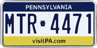 PA license plate MTR4471