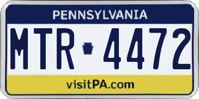 PA license plate MTR4472