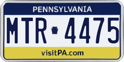 PA license plate MTR4475