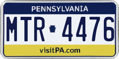 PA license plate MTR4476