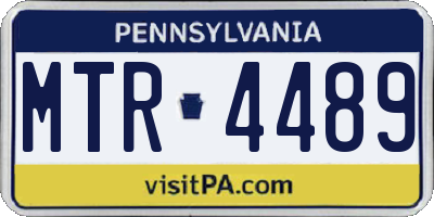 PA license plate MTR4489