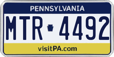 PA license plate MTR4492