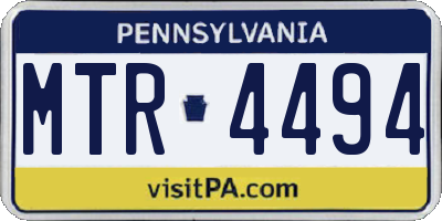 PA license plate MTR4494