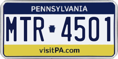 PA license plate MTR4501