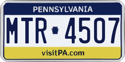 PA license plate MTR4507