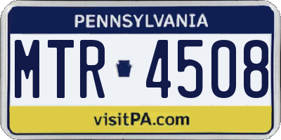 PA license plate MTR4508