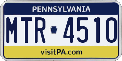 PA license plate MTR4510